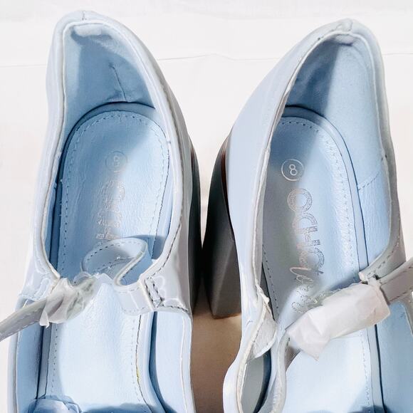 Ocho Toros Platform Heels Women 8 Tampico Baby Blue T-Strap Chunky Mary Jane New - Picture 12 of 16